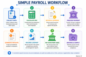 Simple payroll workflow diagram